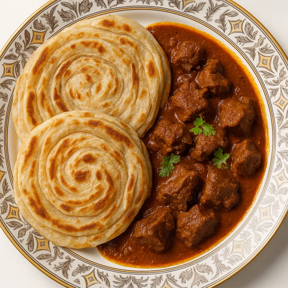 Kerala Porotta with Beef Curry authentic Kerala cuisine at MC's Curry Winnipeg